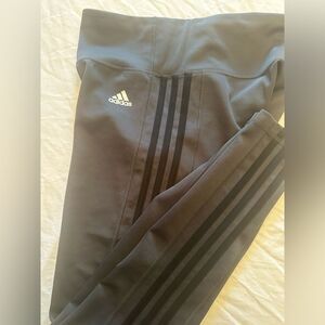 Women’s adidas grey/black strip leggings size medium